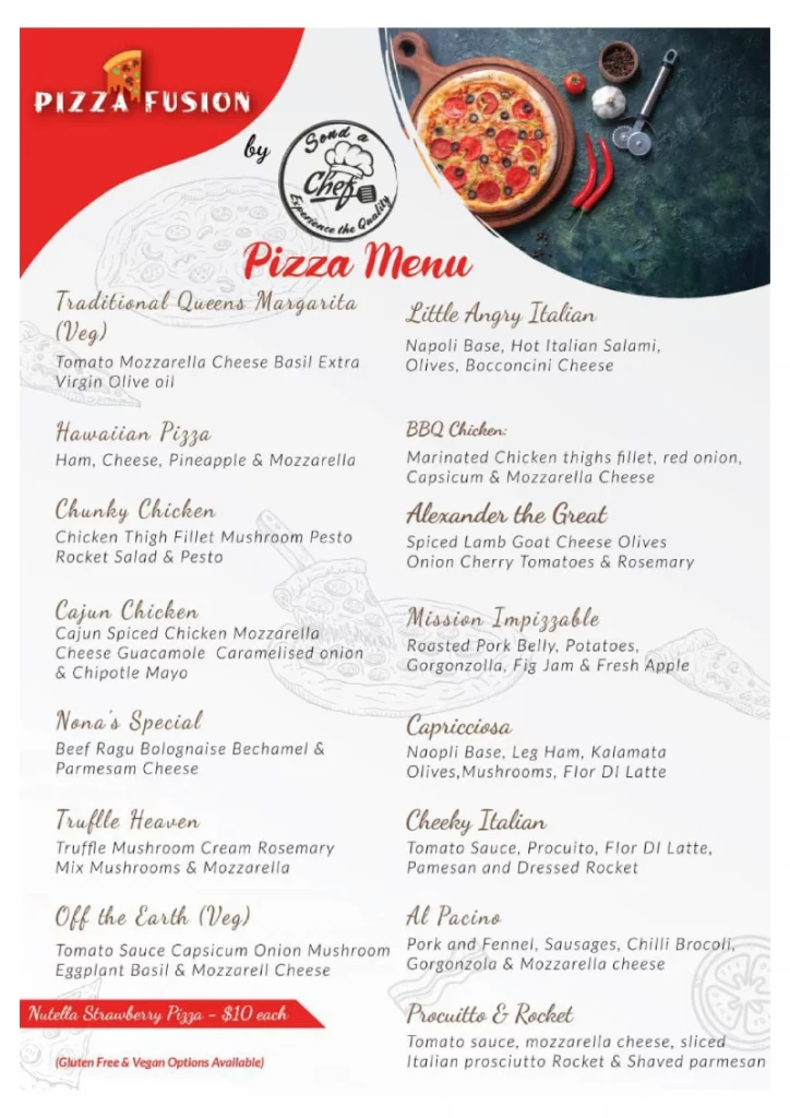 Pizza Menu 1